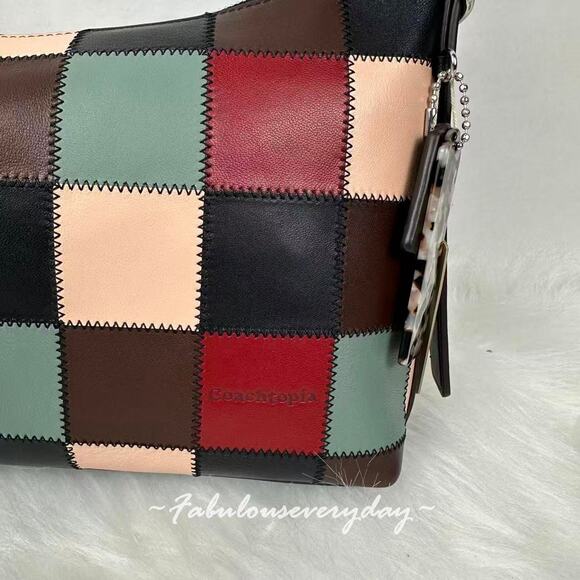 Coach Alter/Ego Slouchy Shoulder Bag In Checkerboard Leather Coachtopia CBE00 - Picture 4 of 9